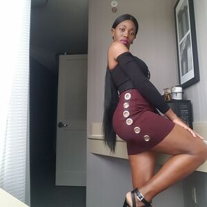 Urban Outfitters Maroon Mini Skirt with Silver Accents